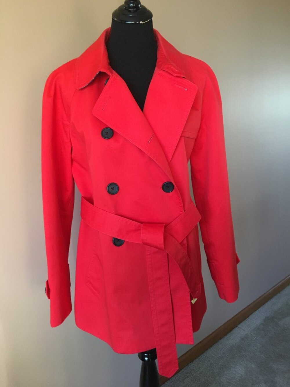 Coach Short Red Trench Coat